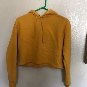 yellow cropped hoodie